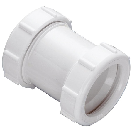 All-Source 1-1/2 In. X 1-1/2 In. White Plastic Extension Coupling 46WK